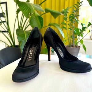 Pedro Garcia Gray Satin Silk Pumps 37